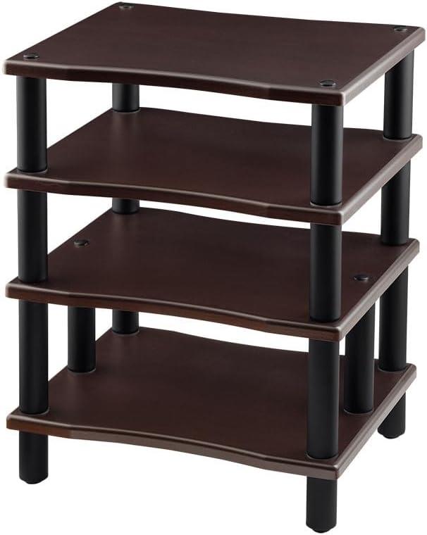 Monolith 4 Tier Audio Stand XL - Espresso, Open Air Design, Each Shelf Supports Up to 75 lbs., Perfect Way to Organize AV Components