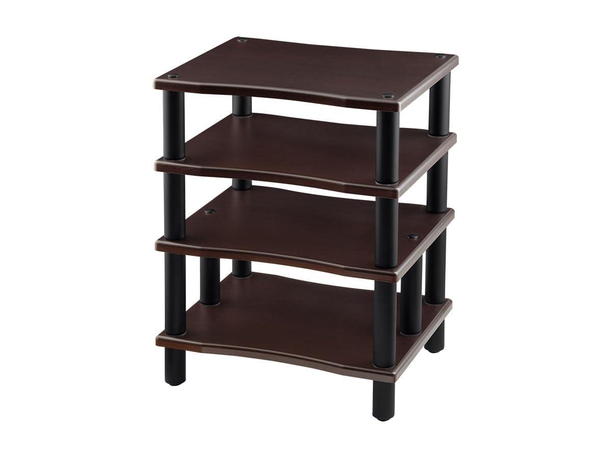 Monolith 4 Tier Audio Stand XL - Espresso, Open Air Design, Each Shelf Supports Up to 75 lbs., Perfect Way to Organize AV Components