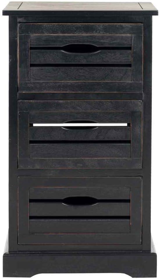 Samara 3 Drawer Cabinet - AMH5713 - Distressed Black - Safavieh Couture