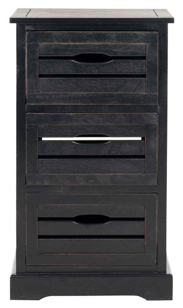 Samara 3 Drawer Cabinet - AMH5713 - Distressed Black - Safavieh Couture