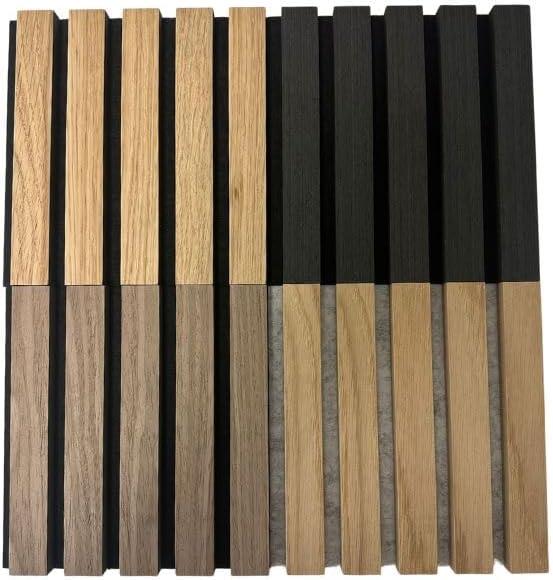 [Sample Pack] Wood Wall Panels | Acoustic Panels for Interior Wall Décor on Felt Back Board | Decorative Slat Panels for Wall and Ceilings | Original 4 Color Small Sample Tiles