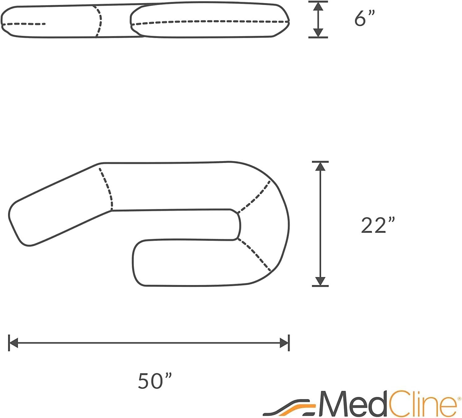 MedCline Body Pillow Positioner 22 W X 50 D X 6 H Inch White 1049-01, 1 Ct