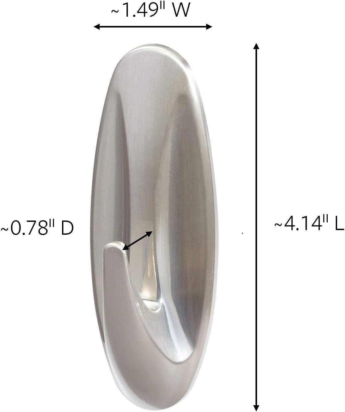 Command Large Designer Nickel Hook : Wall Hooks, Large Command Hooks, Silver, 5 lb Capacity, Decorative, Painted Finish