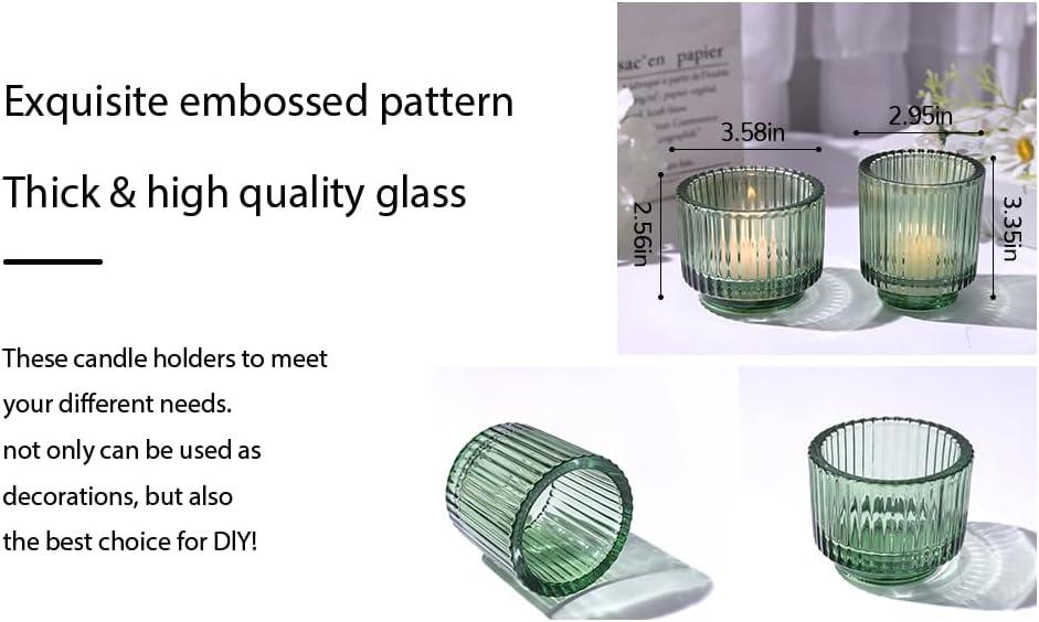 Ribbed Glass Votive Candle Holder (Set of 6)