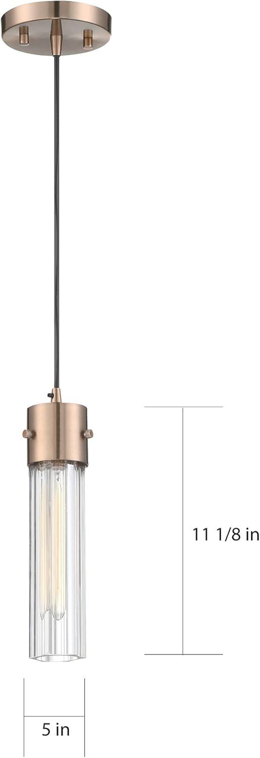 Nuvo Lighting 60/6612 Eaves 5" Wide Mini Pendant - Copper Brushed Brass / Matte Black