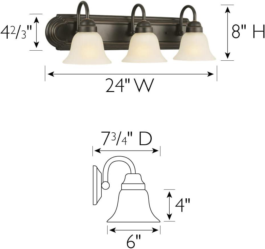 Allante 3-Light Oil Rubbed Bronze Vanity Light with Frosted Glass Shades