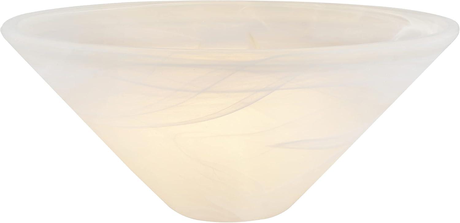 Aspen Creative 25302-64-1, Alabaster Glass Shade for Medium Base Socket Torchiere Lamp, Swag Lamp,Pendant, Island Fixture, 11-7/8" Diameter x 5-1/8" Height