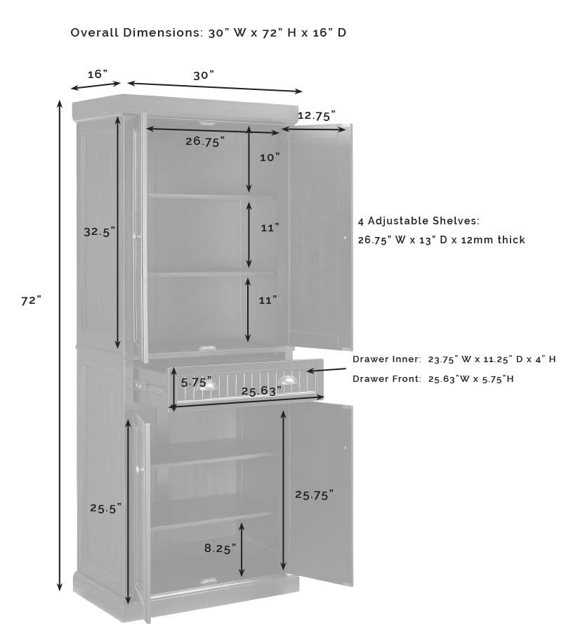 Seaside 72'' Kitchen Pantry