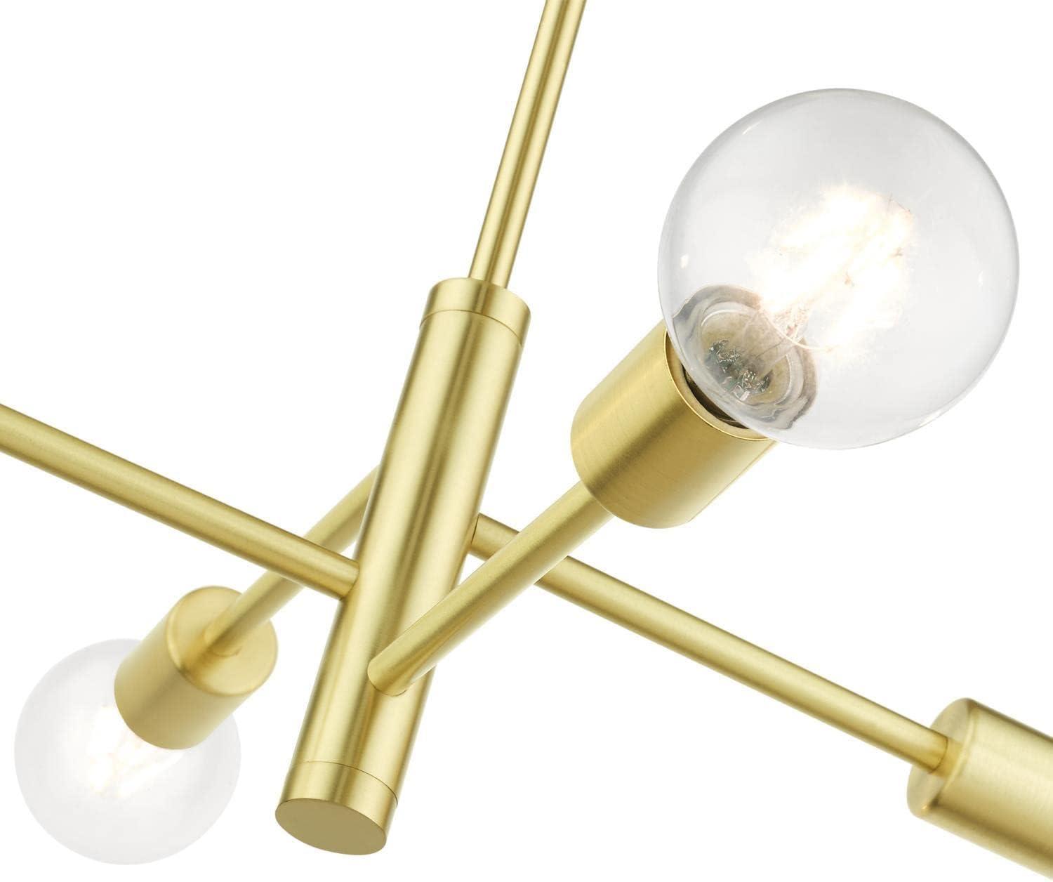 Satin Brass Mini 4-Light Asymmetrical Chandelier