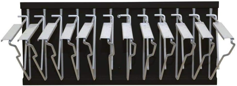 Black Steel Wall-Mounted Blueprint Rack with Pivot Brackets