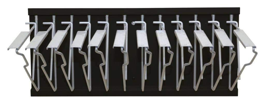 Black Steel Wall-Mounted Blueprint Rack with Pivot Brackets