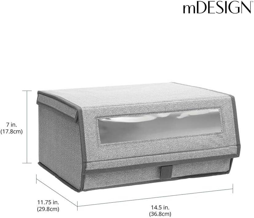 mDesign Large Fabric Closet Shoe Storage Box