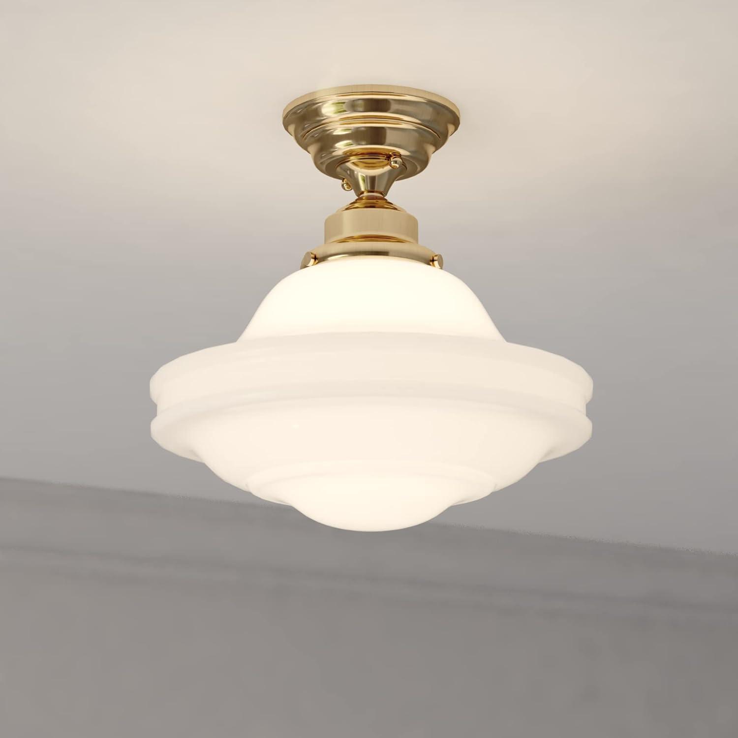 C0261-Vaxcel-Huntley - 1 Light Semi-Flush Mount In Farmhouse Style-11.75 Inches Tall and 12 Inches Wide