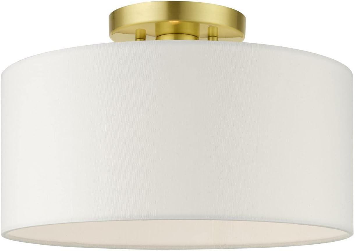 Livex Lighting Meridian 1 - Light Semi-Flush Mount in  Satin Brass