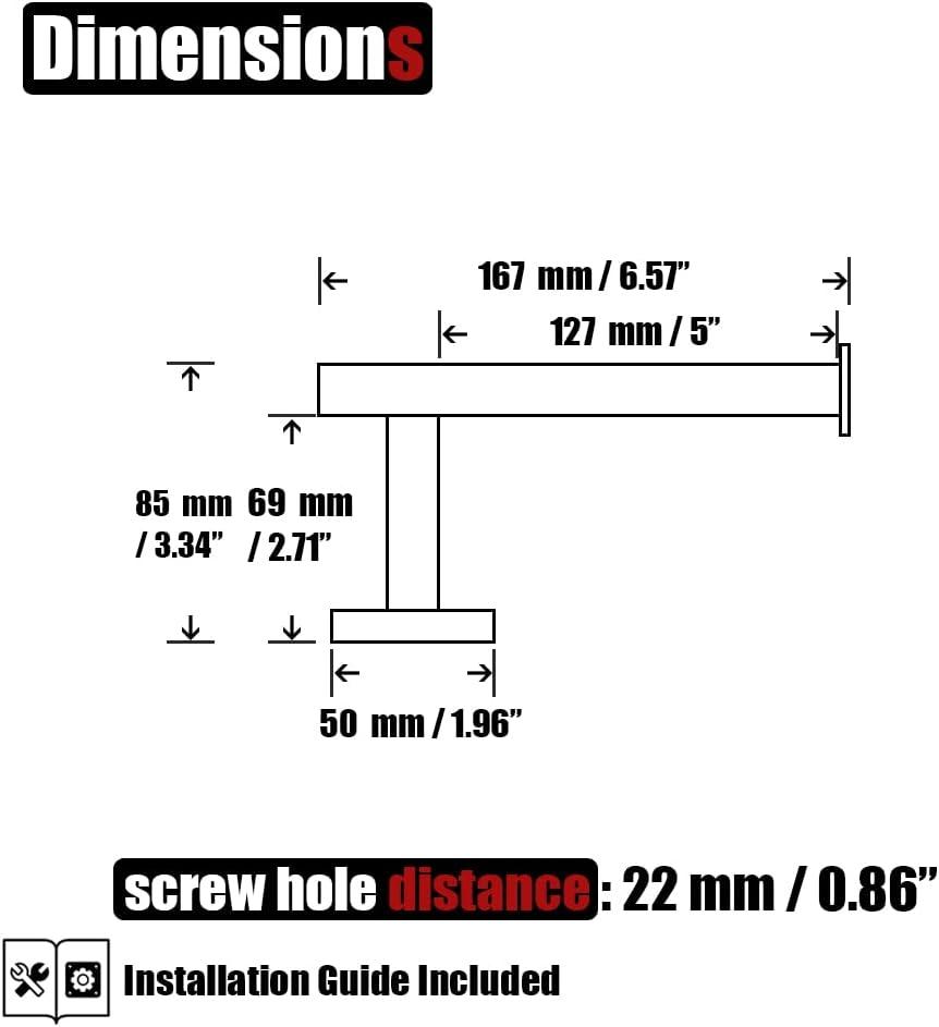 JQK Black Toilet Paper Holder, 5 Inch 304 Stainless Steel Thick 0.8mm Tissue Paper Dispenser, Matte Black Wall Mount, 2 Pack, TPH120-PB-P2