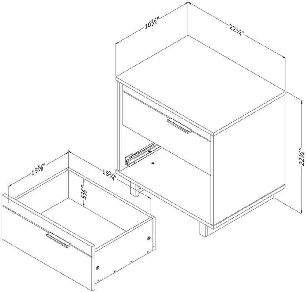 Kieous Gap Fynn 2 Drawer Nightstand
