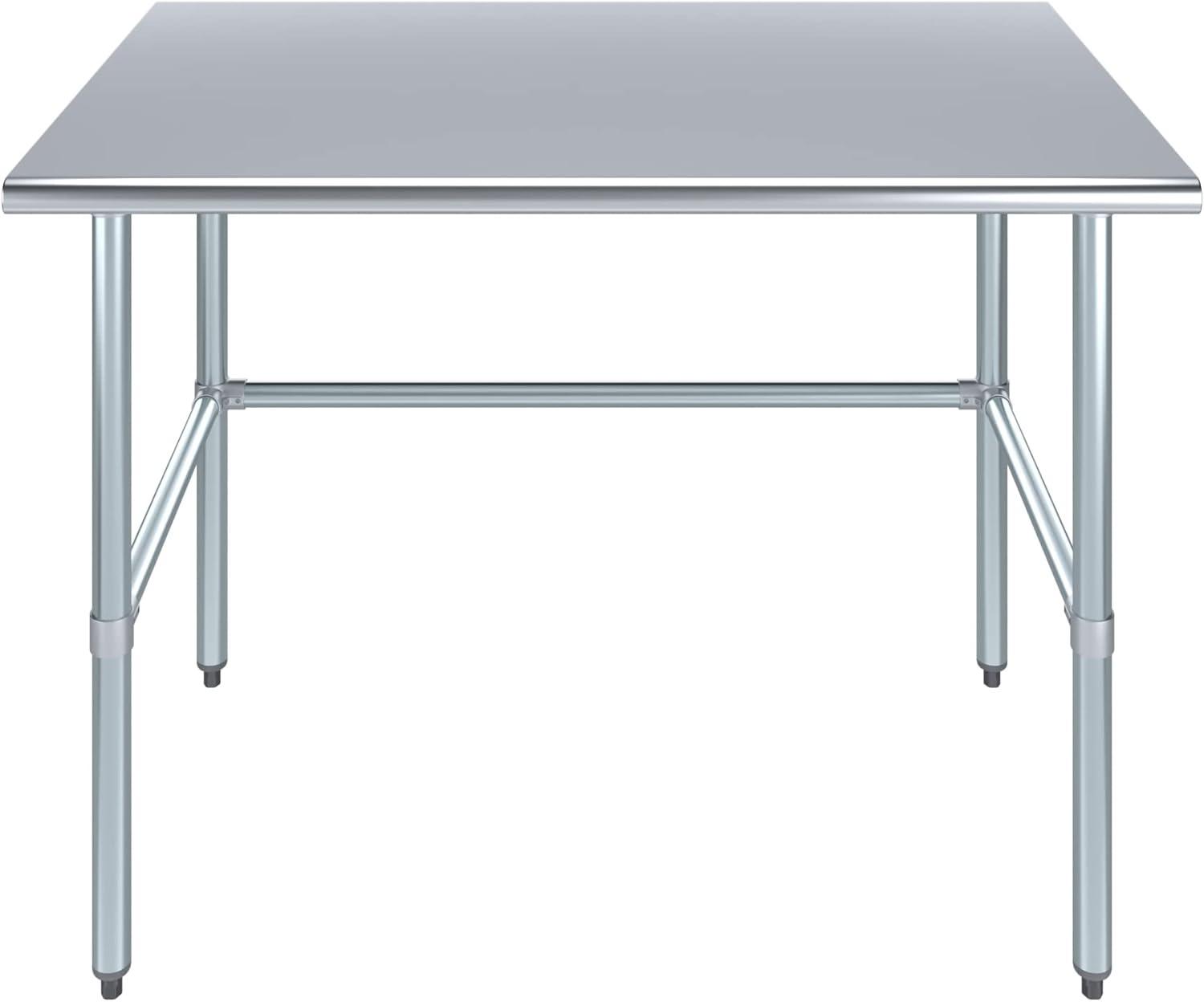 48" Stainless Steel Work Table with Galvanized Legs