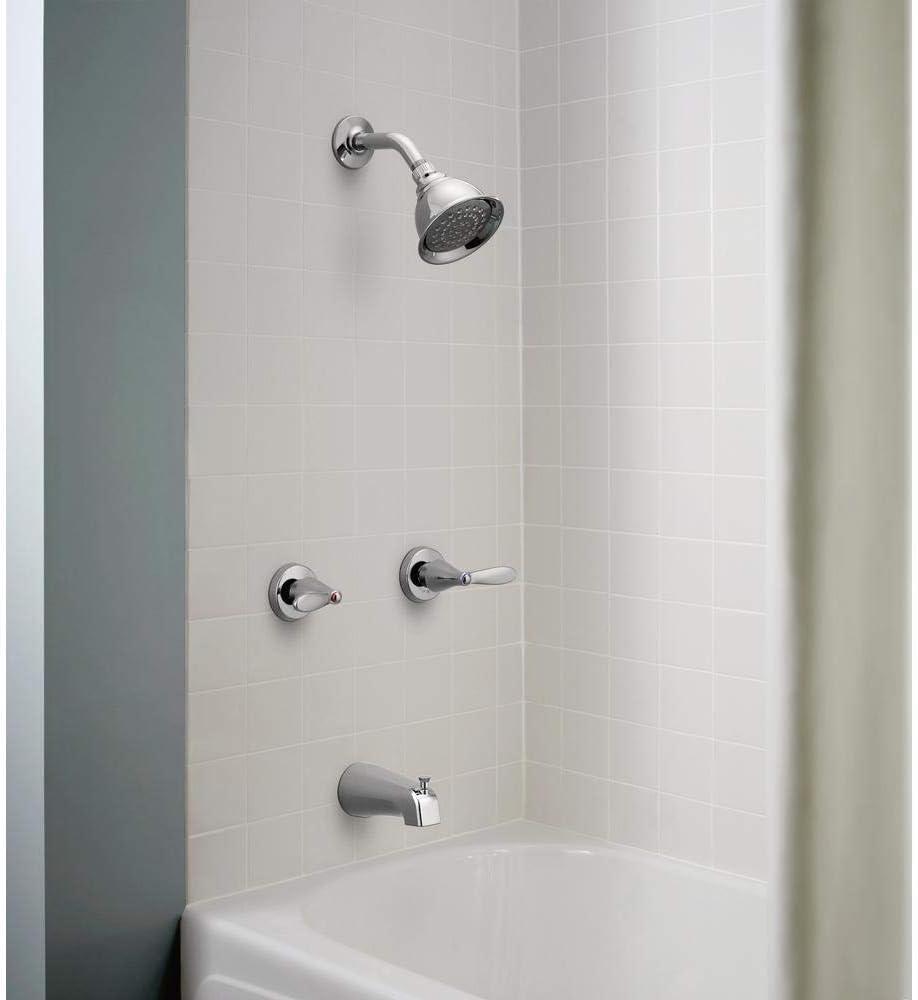 Chrome 2-Handle Wall Mounted Tub and Shower Faucet