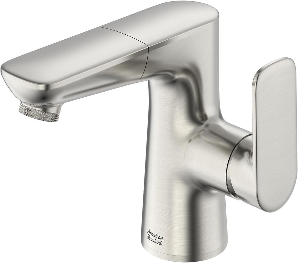 Brushed Nickel Single-Handle Pull-Out Bathroom Faucet