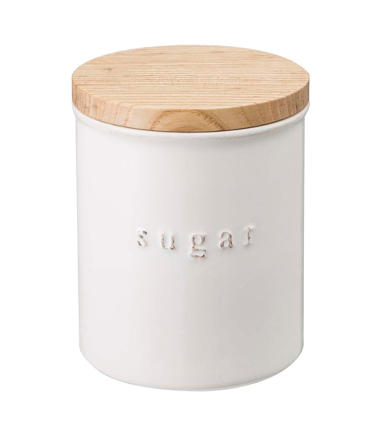 Tosca Yamazaki Home Ceramic Canister, Dry Food Kitchen Storage Container, Plain, 15.25 oz. Airtight
