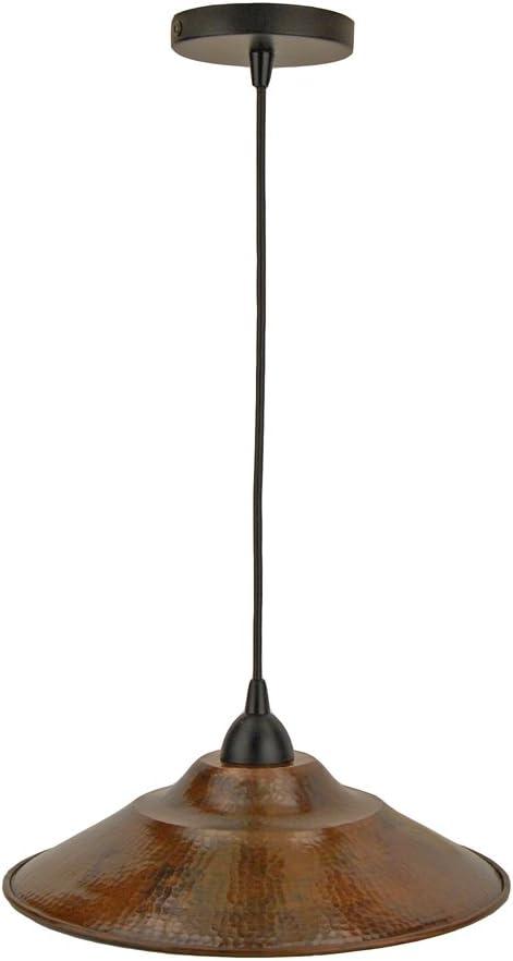 Lustrous Bronze Matte Black 13" Hand Hammered Copper Pendant Light