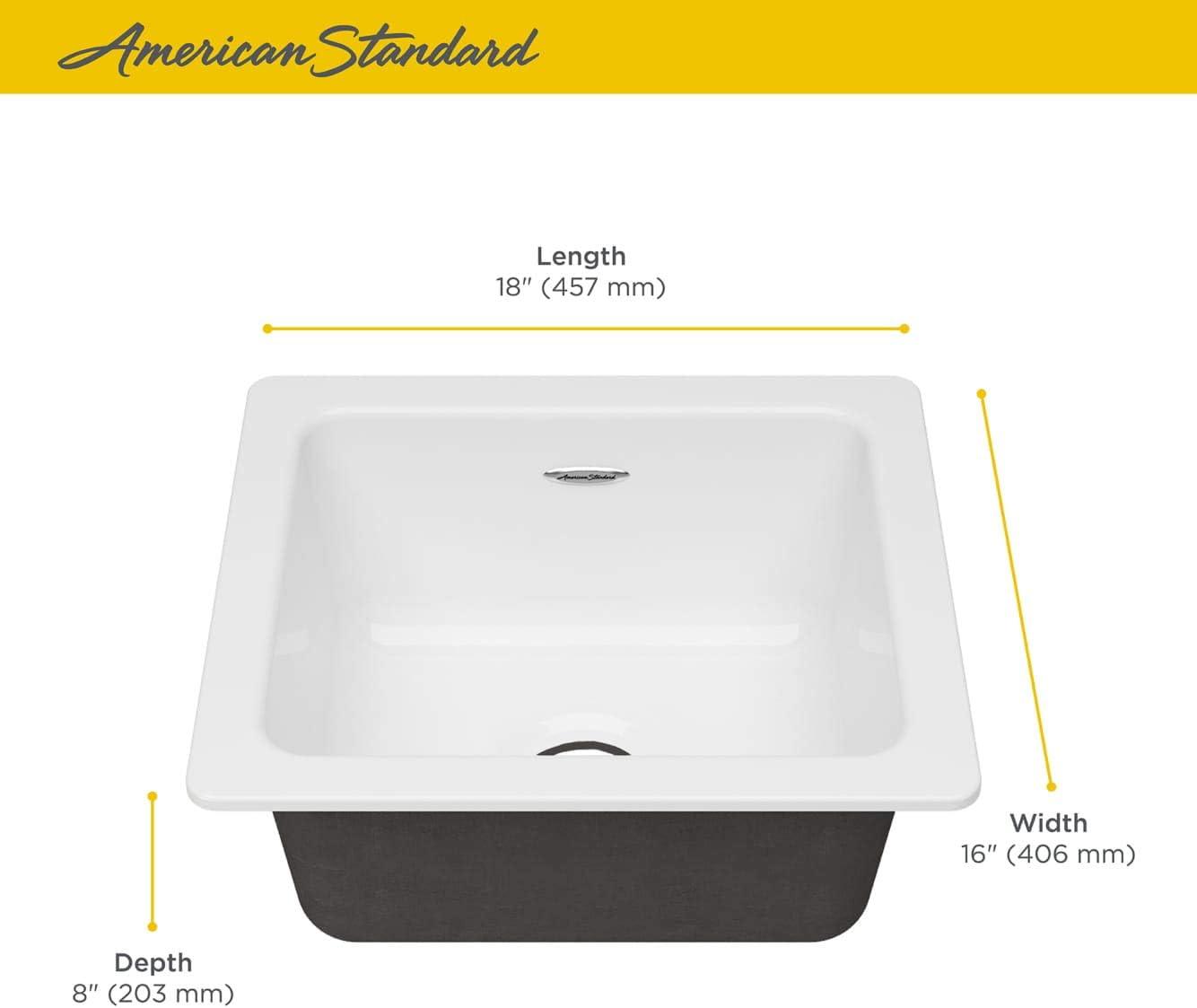 Delancey 18'' White Cast Iron Drop-In Kitchen Sink