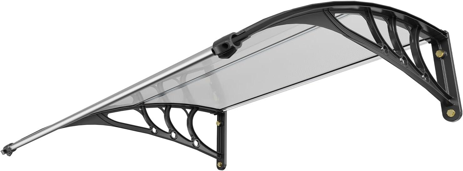 VEVOR Window Door Awning Canopy 40" x 40", UPF 50+ Polycarbonate Entry Door Outdoor Window Awning Exterior, Front Door Overhang Awning