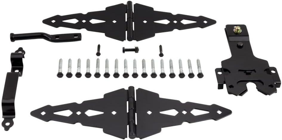 Black Heavy Duty Gate Kit with Strap Hinges and Latch