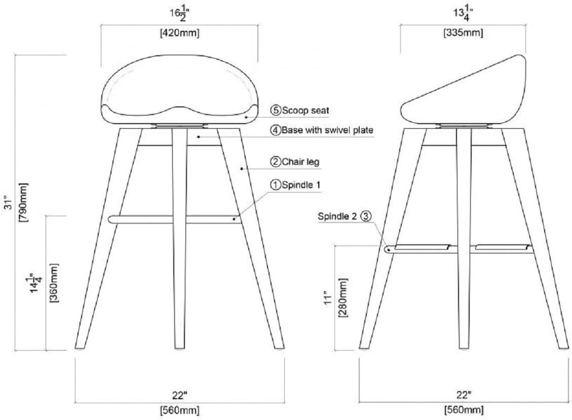 31" Bali Swivel Barstool - Boraam