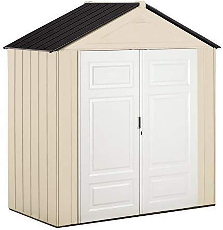 Rubbermaid 165915 7 x 3-Foot Plastic Outdoor Storage Shed, Maple/Sandstone