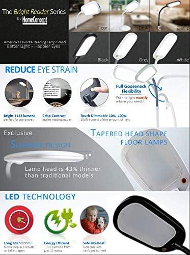 LED Floor Lamp Bright Reader Natural Daylight Full Spectrum  Black SLIMMER DESIGN