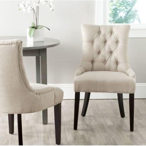 Abby 19''H Tufted Side Chairs (Set Of 2)  Silver Nail Heads - Sky Blue - Safavieh