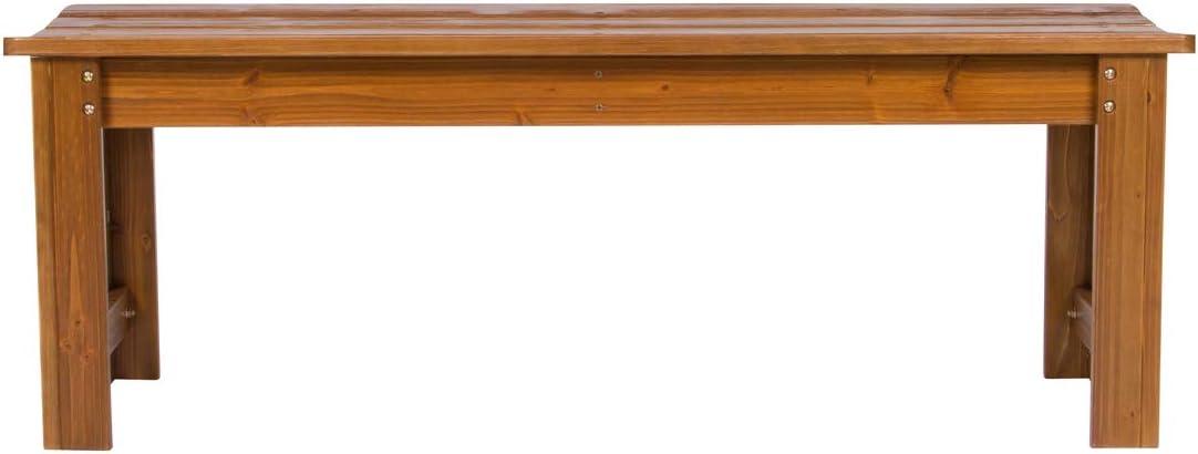 Shine Company 48" Cedar Wood Backless Patio Porch Garden Bench in Brown