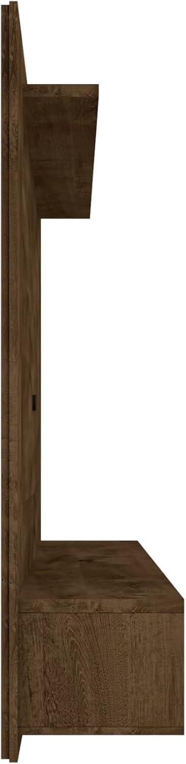 Manhattan Comfort Liberty Wood Entertainment Center for TVs up to 65", Rustic Brown