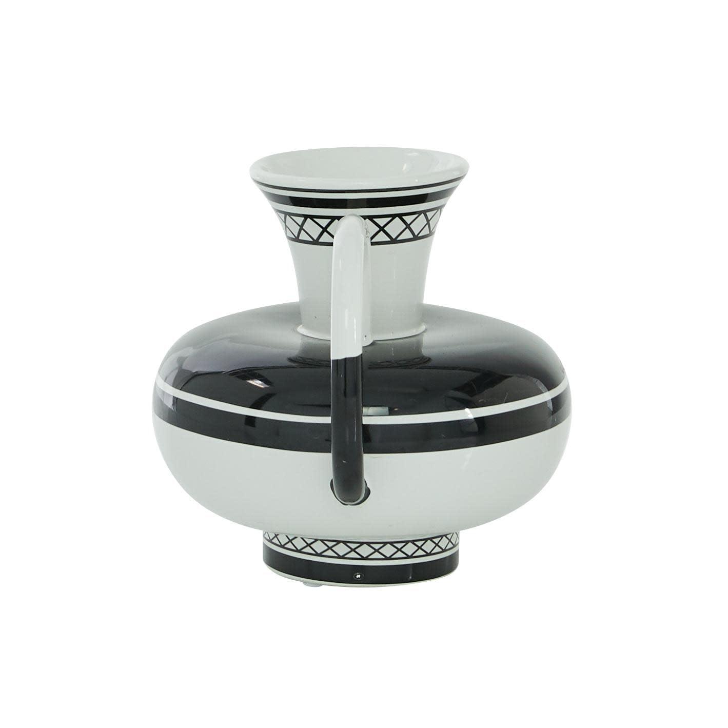 Novogratz Ceramic Decorative White Vase with Handles