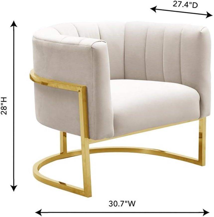 TOV Furniture Magnolia Spotted Cream Chair with Gold