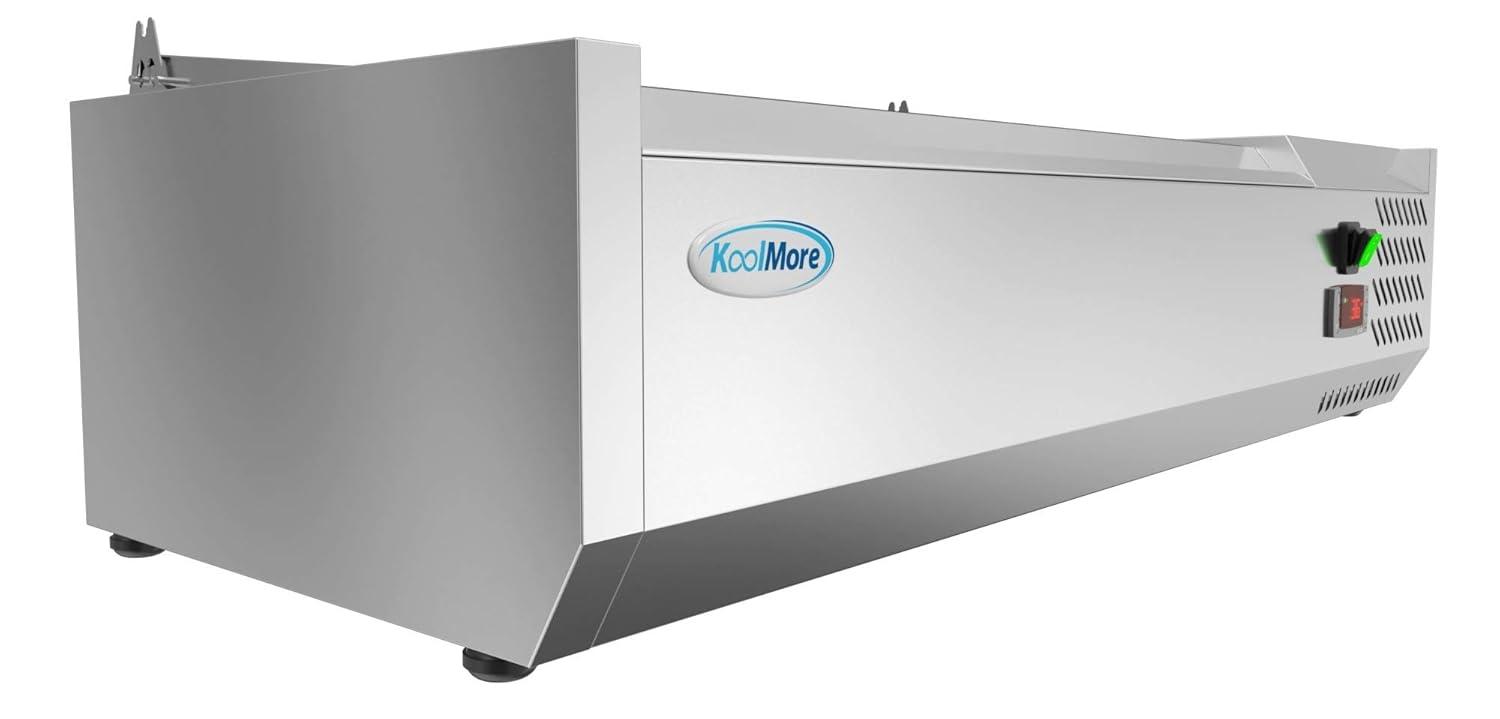 KoolMore 71 in. Eight Pan Refrigerated Countertop Condiment Prep Station