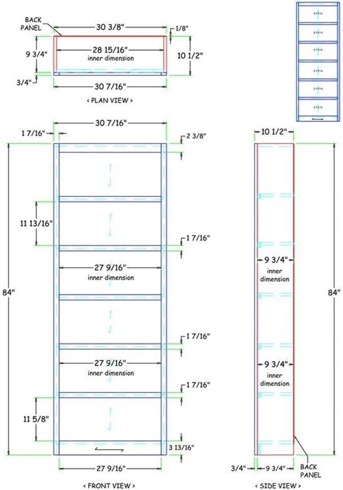 Concepts in Wood Traditional 84" Tall 6-Shelf Wood Bookcase in Dry Oak