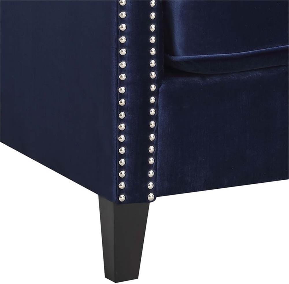 Picket House Furnishings Teagan Accent Arm Chair in Navy Fabric