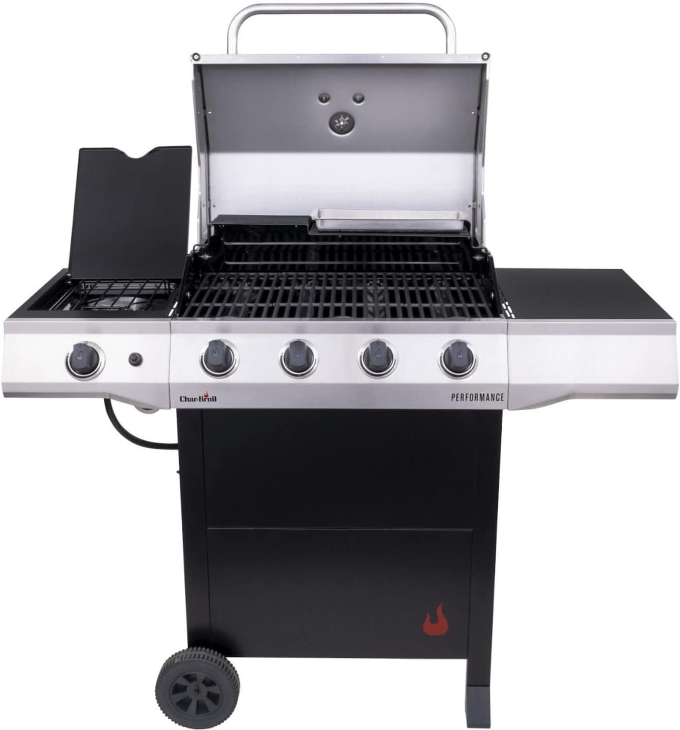 Charbroil Performance Series 4-Burner Propane Gas Grill Cart with Side Burner