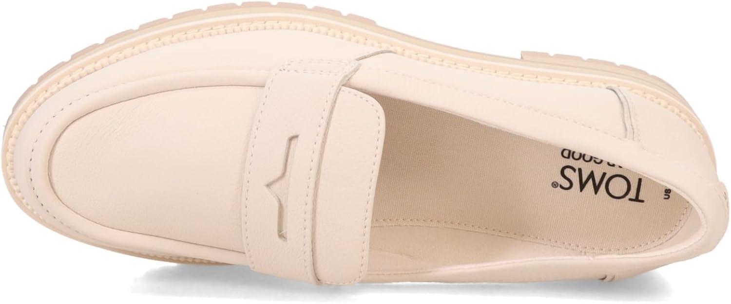 Light Sand Genuine Leather Platform Moccasin Loafers