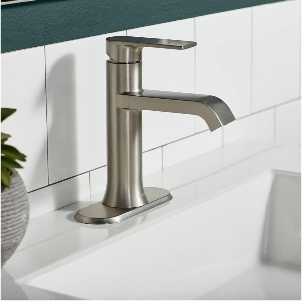 Genta Brushed Nickel Single-Handle Bathroom Faucet