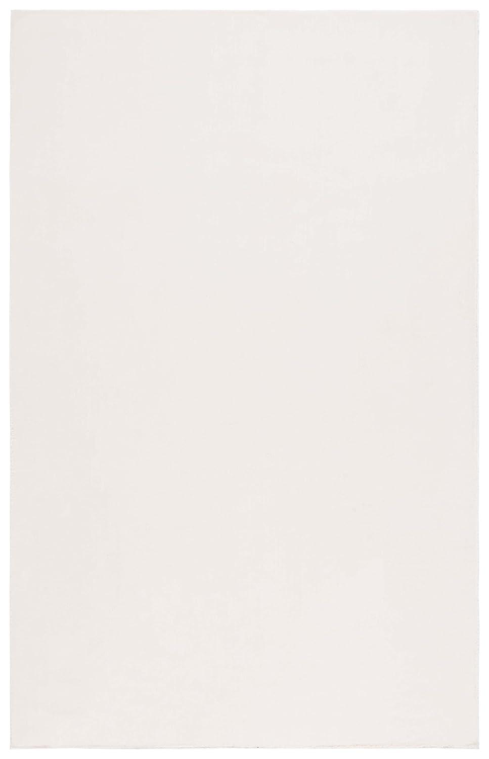 Safavieh  Faux Rabbit Fur Machine Washable Slip Resistant Nanami Rug 5' x 7' - Beige