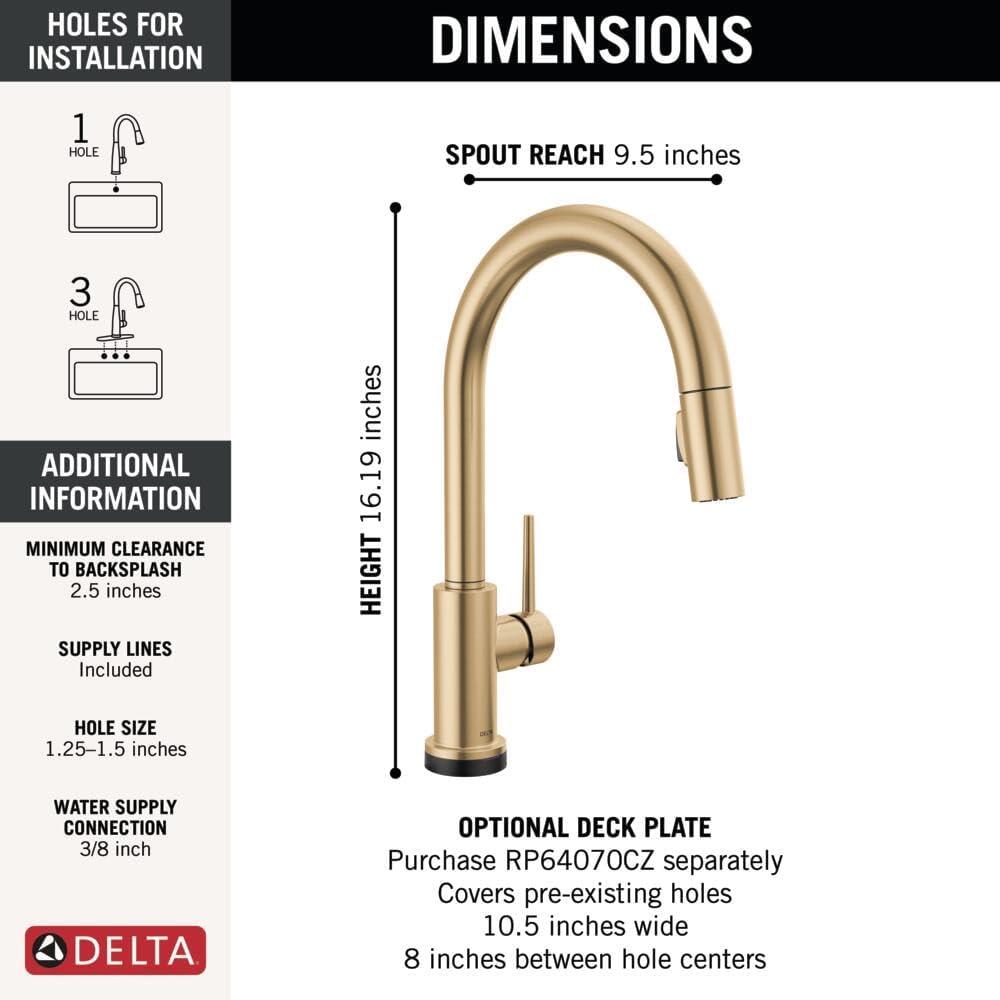 Trinsic Pull Down Sprayer Touch Kitchen Sink Faucet, Touch Control Kitchen Faucet