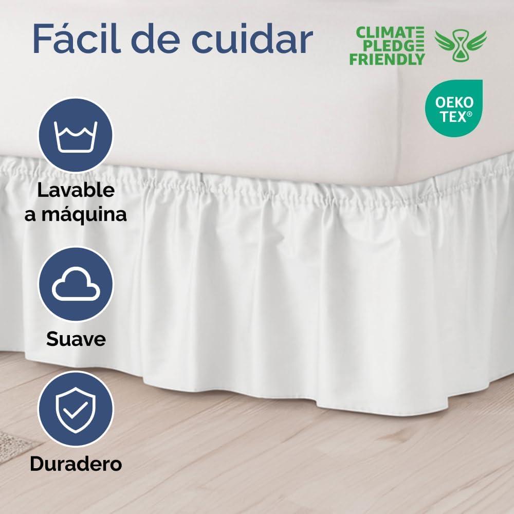 CGK Linens Ruffled Elastic Wrap Around Tailored Bed Skirt