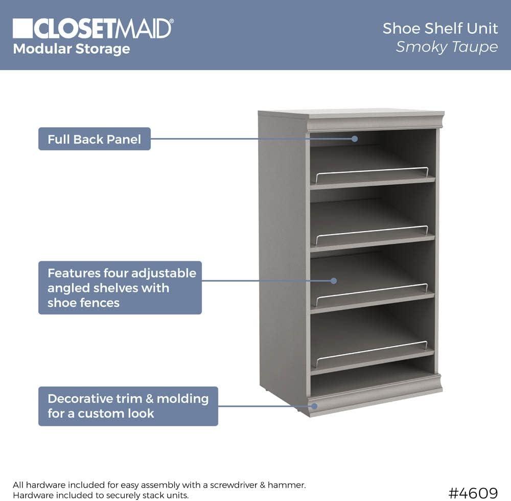 Modular Storage 21.38" W Shoe Shelf Unit with 4 Shelves