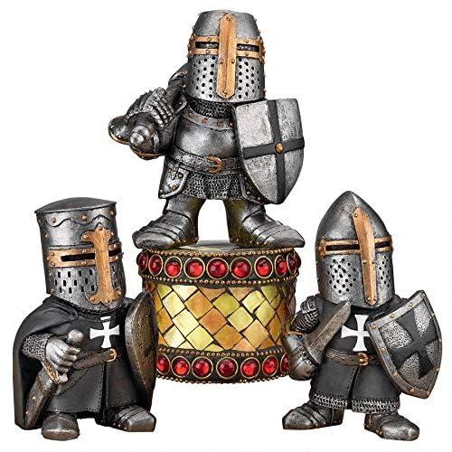 Design Toscano Wee Medieval Crusader Knights of The Gothic Realm Statue Set of Three