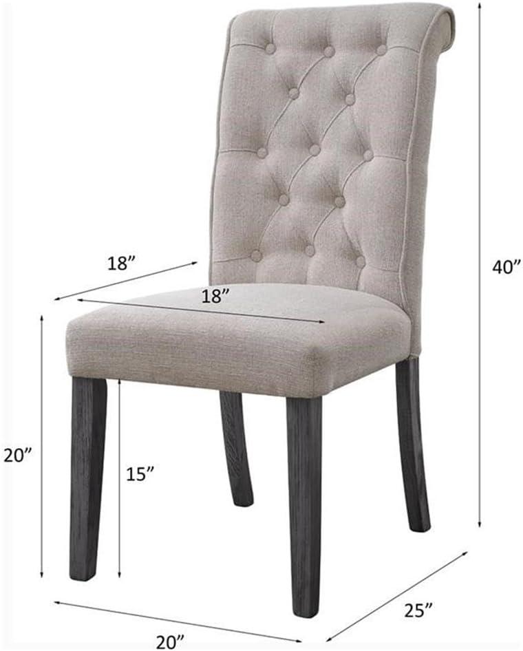 Tufted Linen Upholstered Side Chair