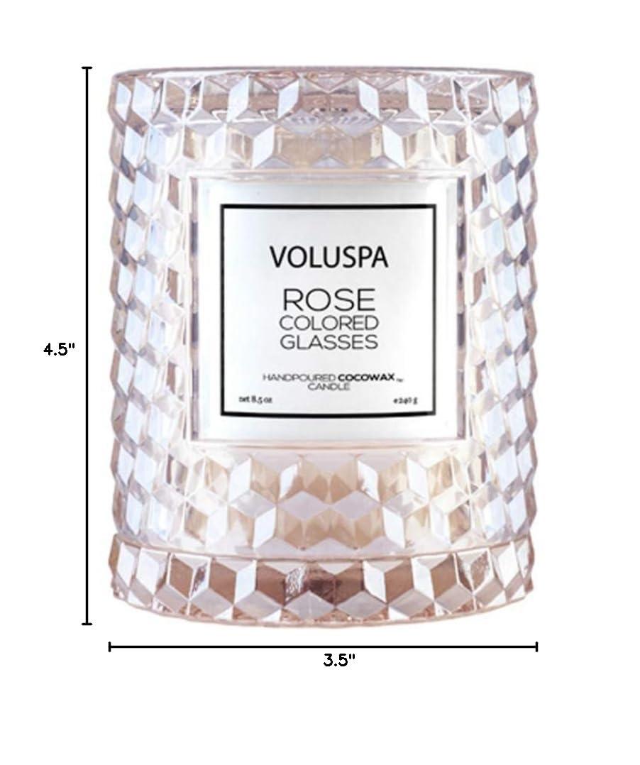 Rose Colored Glasses Textured Glass Candle, 8.5 oz