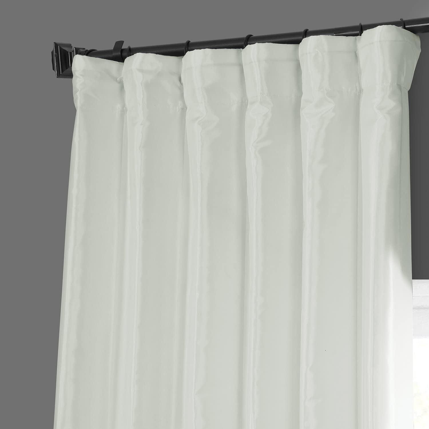 Eggshell Faux Silk Room-Darkening Curtain Panel 50" x 84"